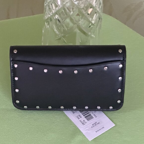 COACH SLIM CARD CASE WITH RIVETS:NWT BLACK  CU710 (see note) - Picture 6 of 16